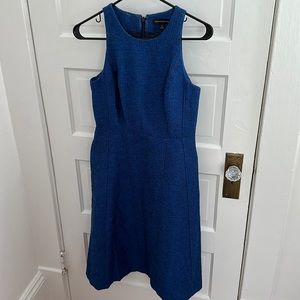 Blue fit and flare dress